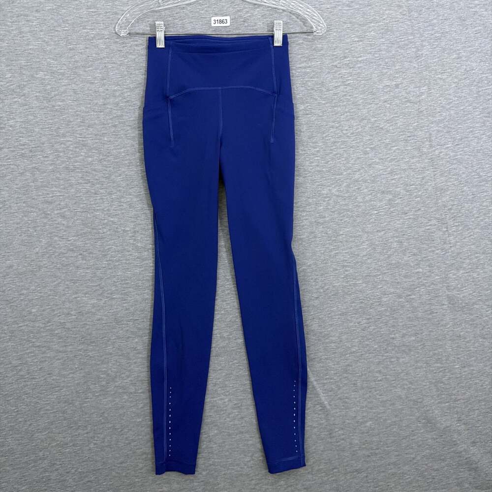 Lululemon Women's 2 Blue Swift Speed High Rise 28" Activewear Tights Luxtreme